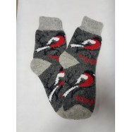 Шерстяные носки со снегирем